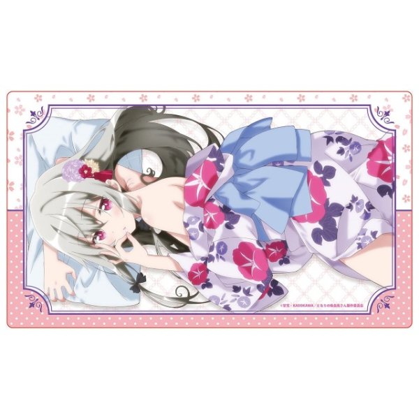 画像1: 【プレイマット】ラバーマット となりの吸血鬼さん【描き下ろし】 ソフィー(浴衣)寝そべり [3月] (1)
