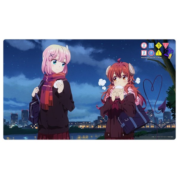 画像1: 【プレイマット】ラバーマット まちカドまぞく 2丁目 吉田優子&千代田桃 寄り道 [4月下旬] (1)