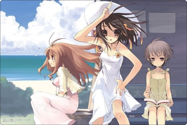 画像1: 【予約】ブシロードラバーマットV2・1662 角川スニーカー文庫 「涼宮ハルヒの憂鬱」シリーズ『ハルヒ&有希&みくる』 [5/16] (1)