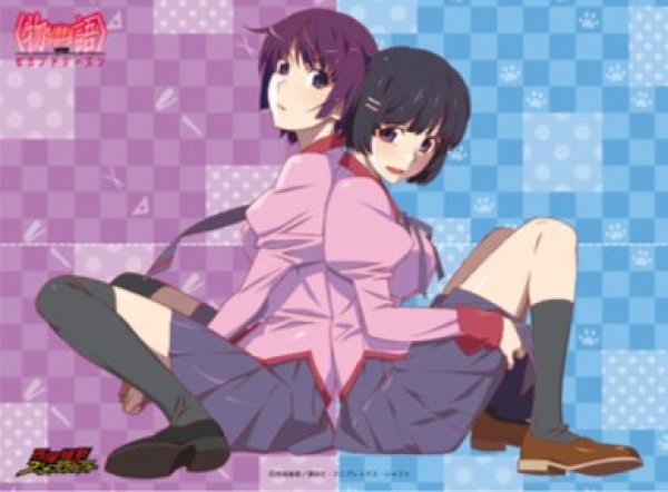 画像1: 【プレイマット】TCG万能プレイマット 〈物語〉シリーズ セカンドシーズン「ひたぎ＆翼」 (1)