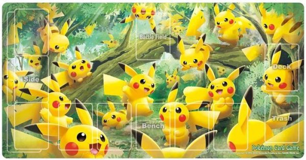 画像1: 【ポケカサプライ】[プレイマット]ラバープレイマット『ピカチュウの森』 (1)