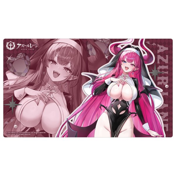 画像1: ※10月24日まで受付※【予約】ラバーマット アズールレーン 描き下ろし メークレンブルク／サキュバスシスター [27年1月下旬] (1)