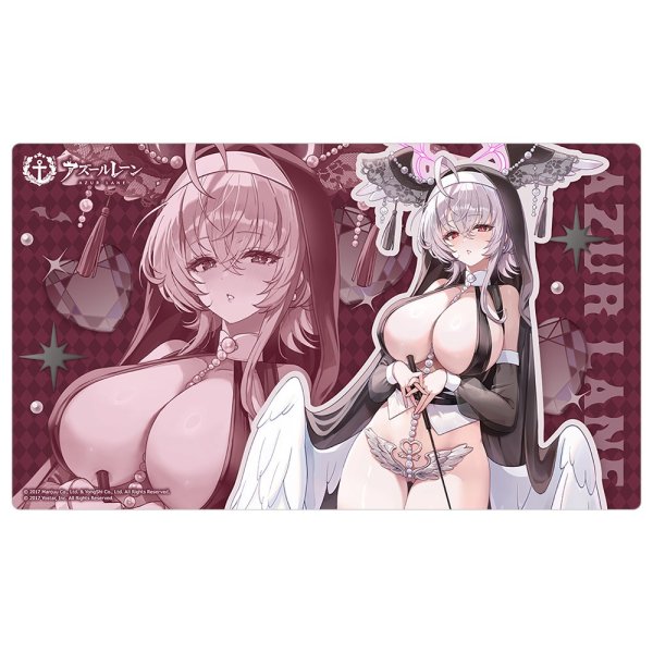 画像1: ※10月24日まで受付※【予約】ラバーマット アズールレーン 描き下ろし パール／サキュバスシスター [27年1月下旬] (1)