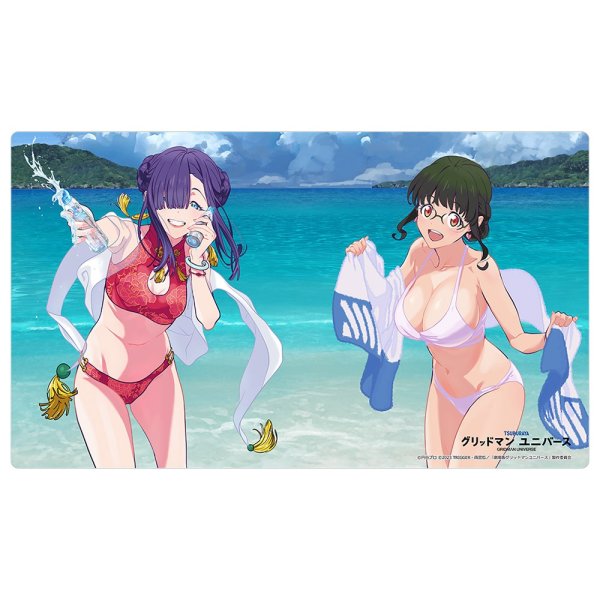 画像1: ※10月24日まで受付※【予約】ラバーマット グリッドマン ユニバース 描き下ろし 2代目＆ひめ／水着 [27年1月下旬] (1)