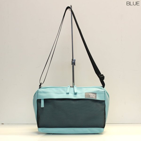 画像1: [新品]PETメッシュポケットミニショルダーバッグ ブルー【12-2111-BL】 (1)