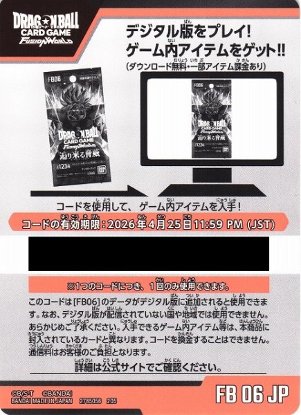 画像1: 【DBFW】シリアルコード　FB06JP (1)