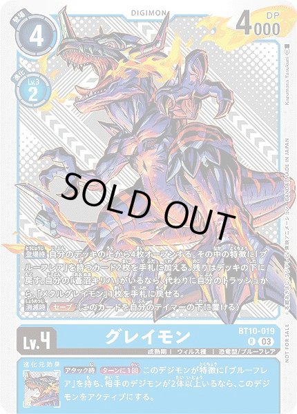 画像1: 【DIG】グレイモン【R/銀背景】(テイマーバトルPR)BT10-019〈03〉 (1)
