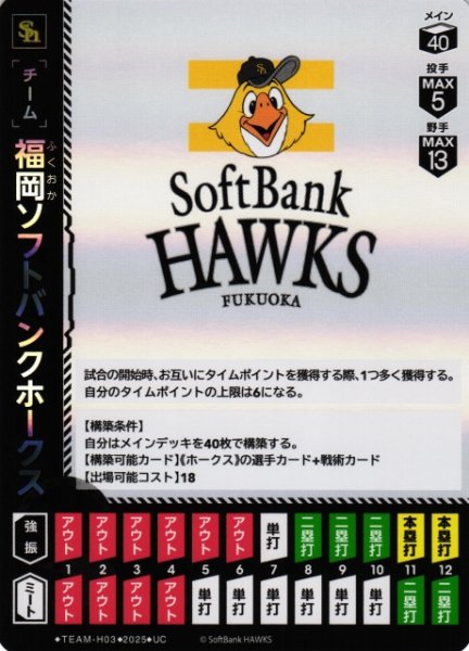 画像1: 【DO】[チーム]福岡ソフトバンクホークス【UC】BP01/TEAM-H03 (1)