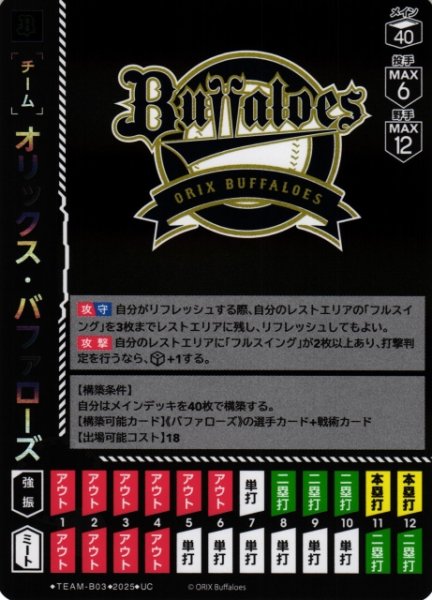 画像1: 【DO】[チーム]オリックス・バファローズ【UC】BP01/TEAM-B03 (1)