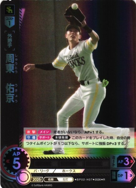 画像1: 【DO】[選手]周東　佑京【R】BP02-H07[福岡ソフトバンクホークス] (1)