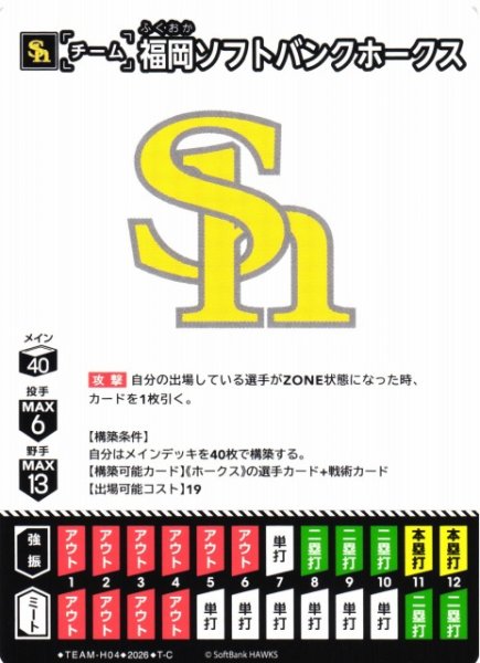 画像1: 【DO】[チーム]福岡ソフトバンクホークス(BP02収録)【T-C】TEAM-H04[福岡ソフトバンクホークス] (1)