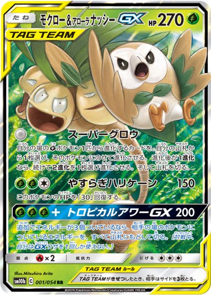 画像1: 【ポケカ】モクロー＆アローラナッシーGX【RR】SM10B-001 (1)
