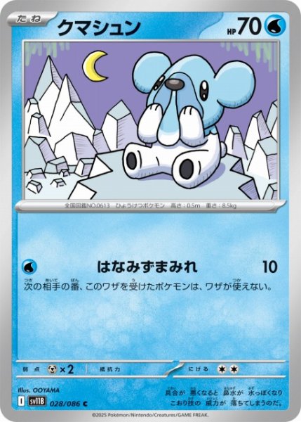 画像1: 【ポケカ】クマシュン【C】SV11B 028/086 (1)
