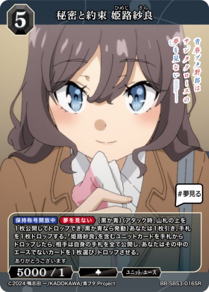 画像1: 【BDB】秘密と約束 姫路紗良【SR】BB-SBS3-016SR (1)