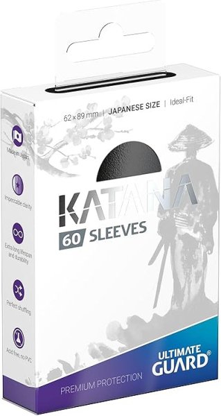 画像1: ※新品サプライ※ Katana スリーブ ジャパニーズサイズ ブラック【60枚入り】 (1)