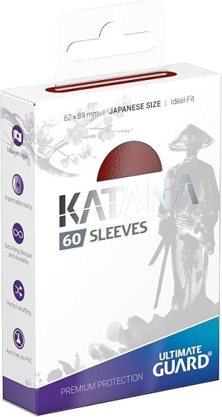 画像1: ※新品サプライ※ Katana スリーブ ジャパニーズサイズ レッド【60枚入り】 (1)