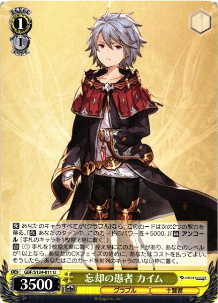 画像1: 【WS】忘却の愚者 カイム【U】GBF/S134-011 (1)